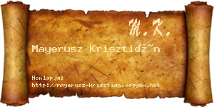 Mayerusz Krisztián névjegykártya